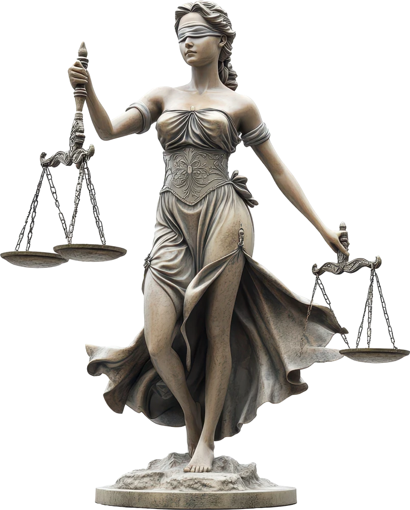 Lady Justice statue symbolizing legal advocacy at Mitchell Law Offices in Albuquerque, NM